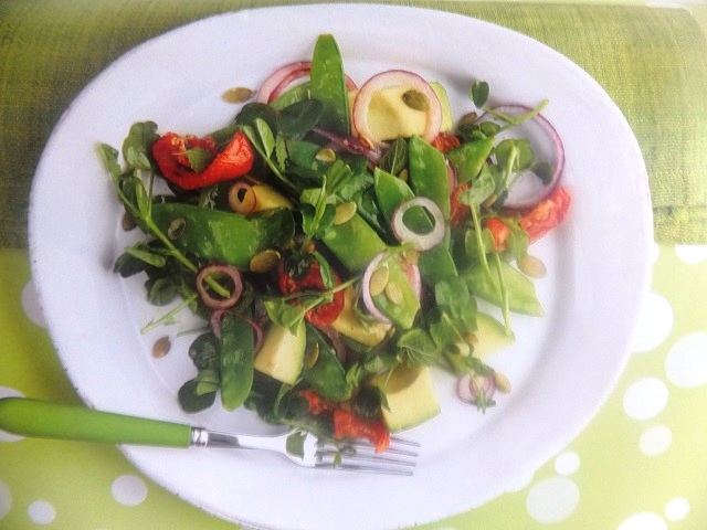 Mangetout and avocado salad
